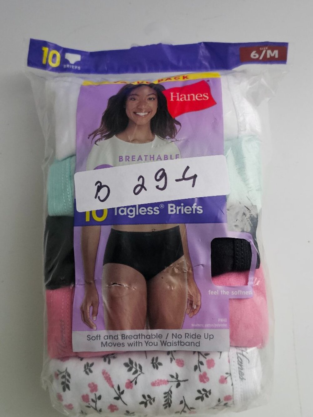 Hanes Women's 10pk Breathable Cotton Briefs Size 6/M NWT